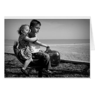 Children at the beach cards