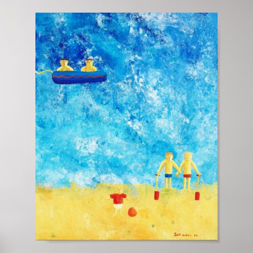 Children at the Seaside Contemporary Art Print