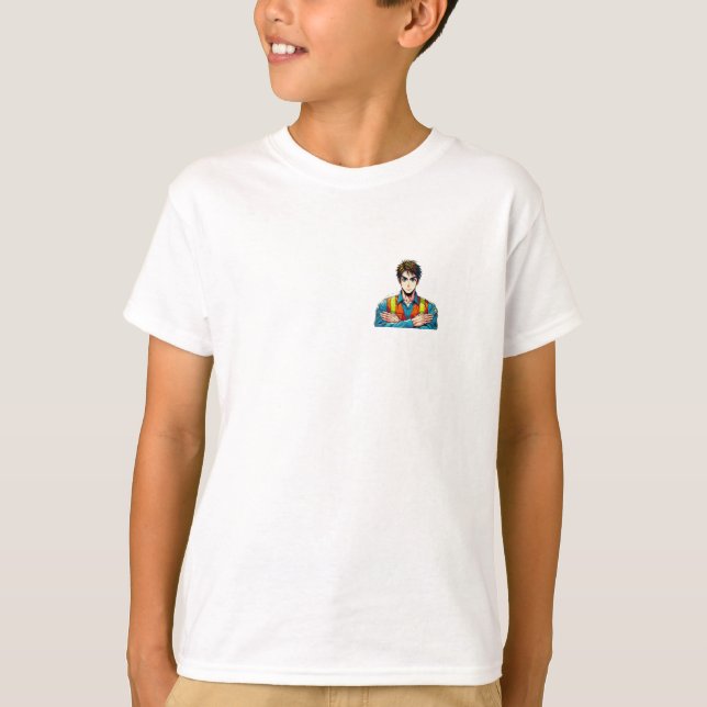 Children Basic T-shirt with manga security expert (Front)