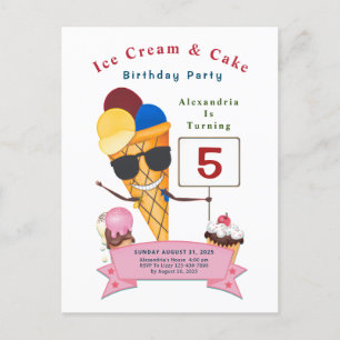 Children Birthday Party Fun Cute Invitation Postcard