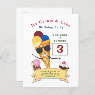 Children Birthday Party Fun Cute Invitation Postcard