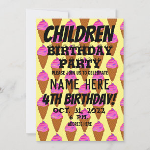 CHILDREN BIRTHDAY PARTY INVITATION