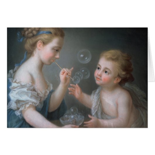 Children blowing bubbles cards (Front Horizontal)