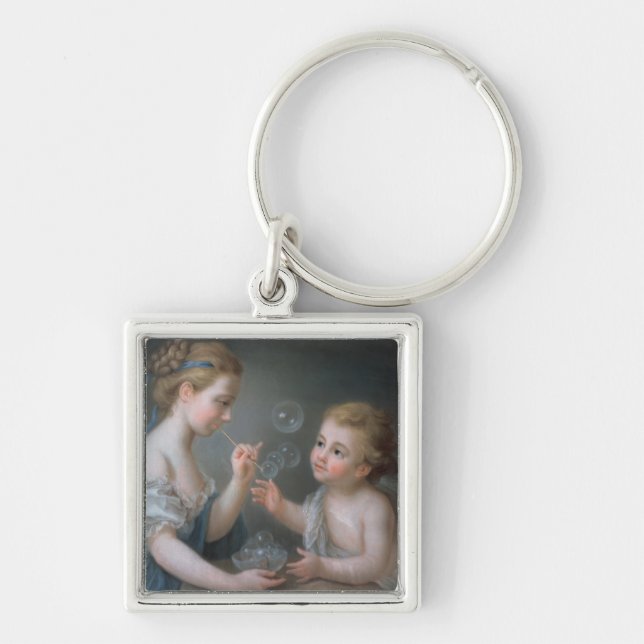 Children blowing bubbles keychain (Front)