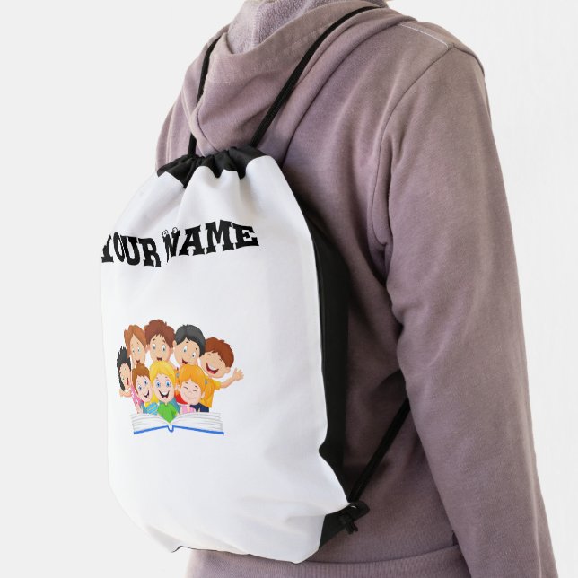 Children Book Reading Drawstring Backpack (Insitu)