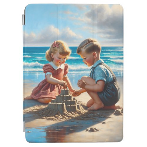 Children Building a Sandcastle on the Beach  iPad Air Cover