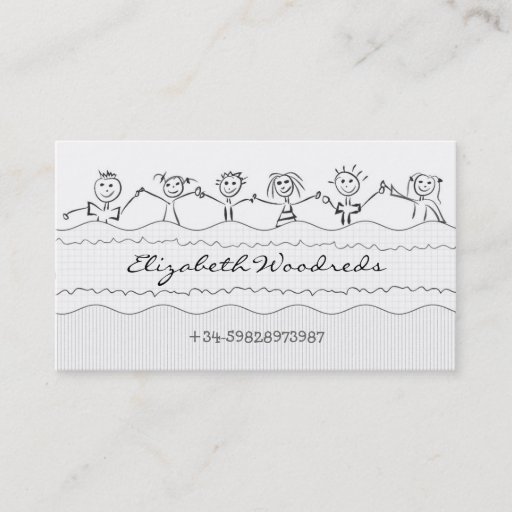 Customizable children business card