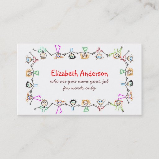 Customizable children business card
