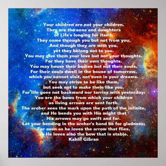 Children by Kahlil Gibran Poster | Zazzle.com