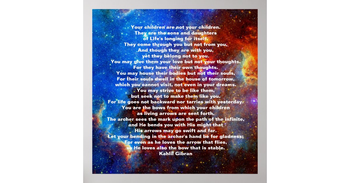 Children by Kahlil Gibran Poster Zazzle