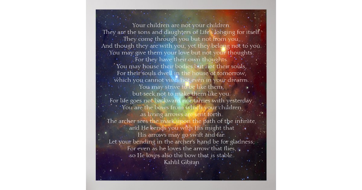Children by Kahlil Gibran Poster | Zazzle
