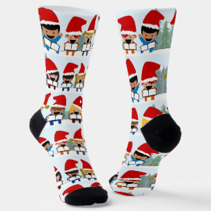 Children Carolers Christmas Socks