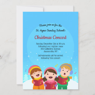 Children Carolling Holiday Invitation