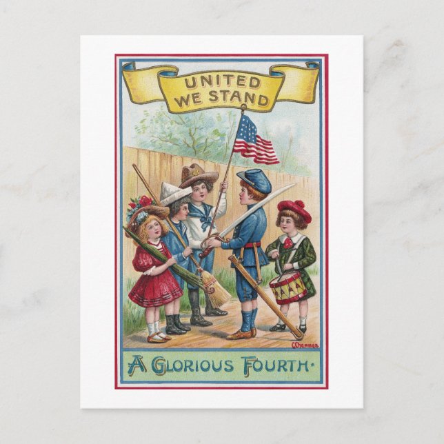 Children Celebrate the Fourth Postcard (Front)