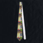 Children Celebrating Hanukkah Neck Tie<br><div class="desc">Cute cartoon illustration of a little boy and girl celebrating the Jewish festival of lights also known as Chanukah.</div>