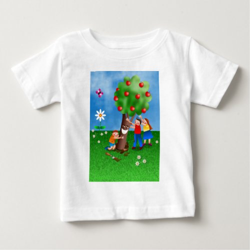 Children Celebrating Tu BShevat Planting Trees Baby T_Shirt