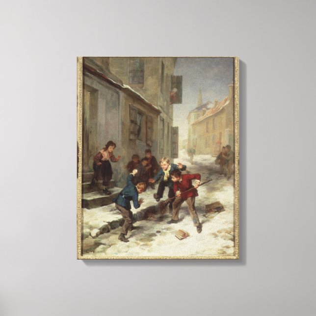 Children Chasing a Rat Canvas Print (Front)