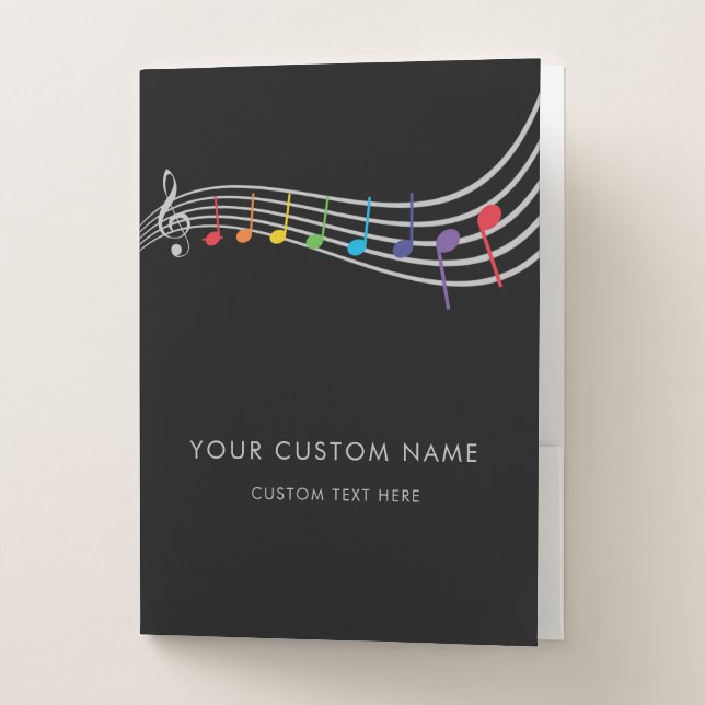 Children Choir Concert Rainbow Music Notes Pocket Folder (Front)