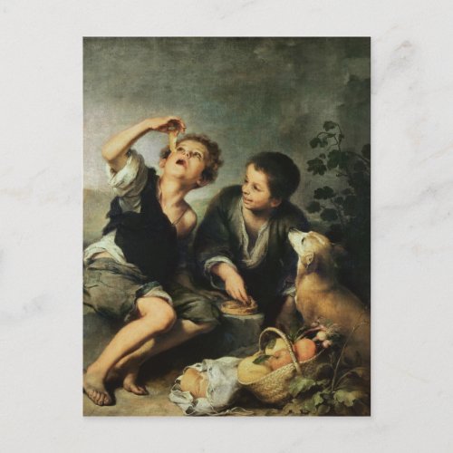 Children Eating a Pie 1670_75 Postcard