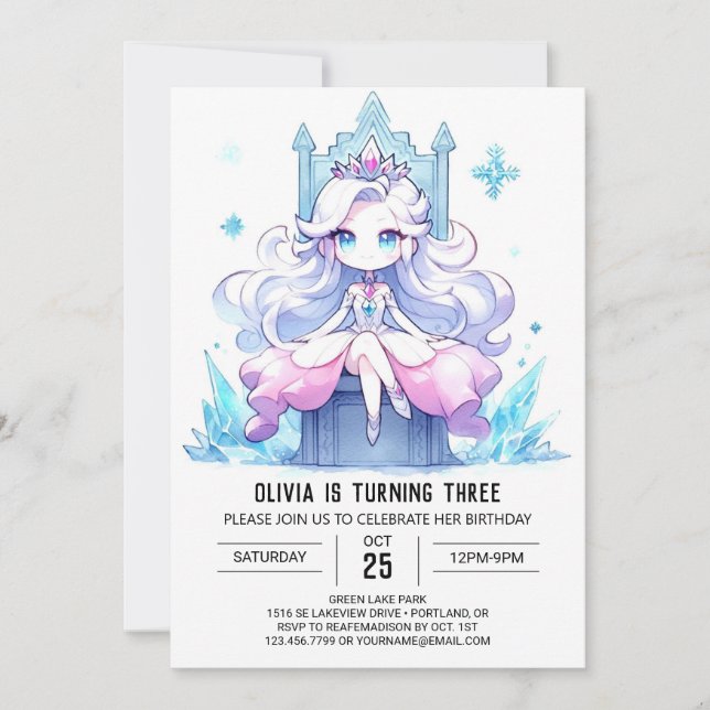 Children Enchanted Princess Birthday Invitation (Front)