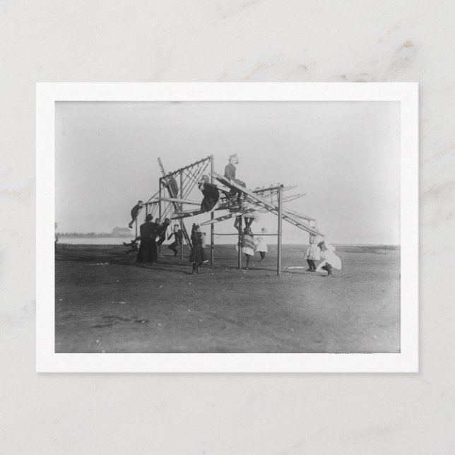 Children Enjoying Playground Swingset Postcard (Front)