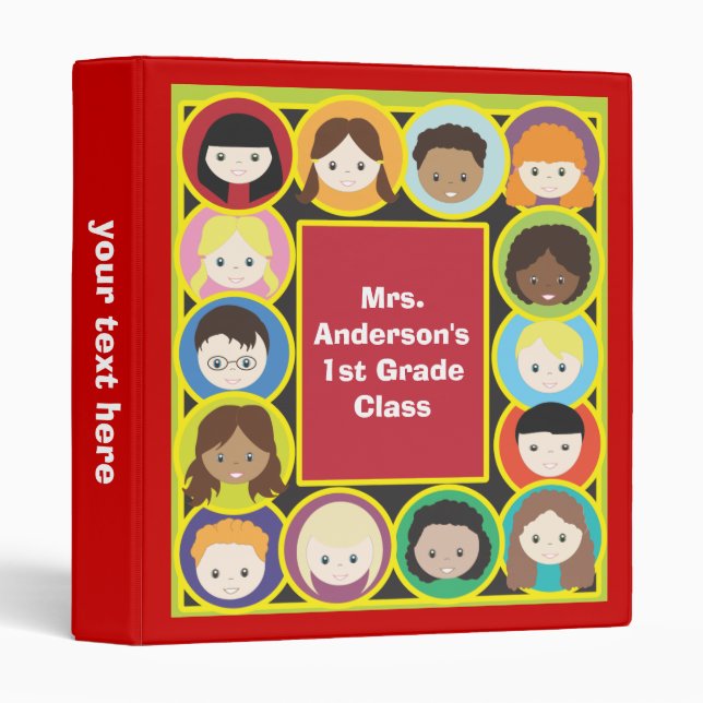 Children Faces Teacher's Classroom Binder (Front/Spine)