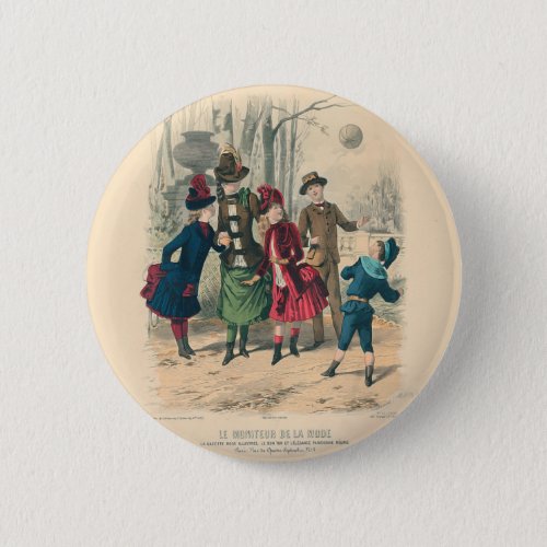 Children Family Antique Victorian Chilld Button