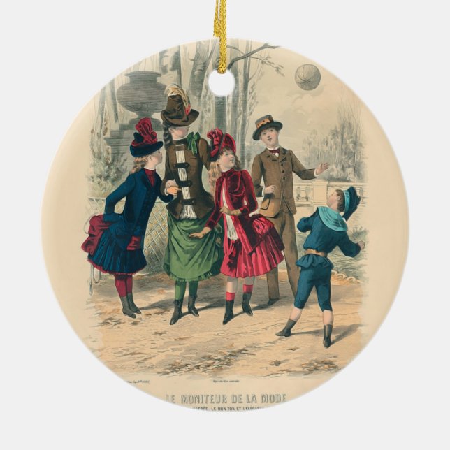 Children Family Antique Victorian Chilld Ceramic Ornament (Back)