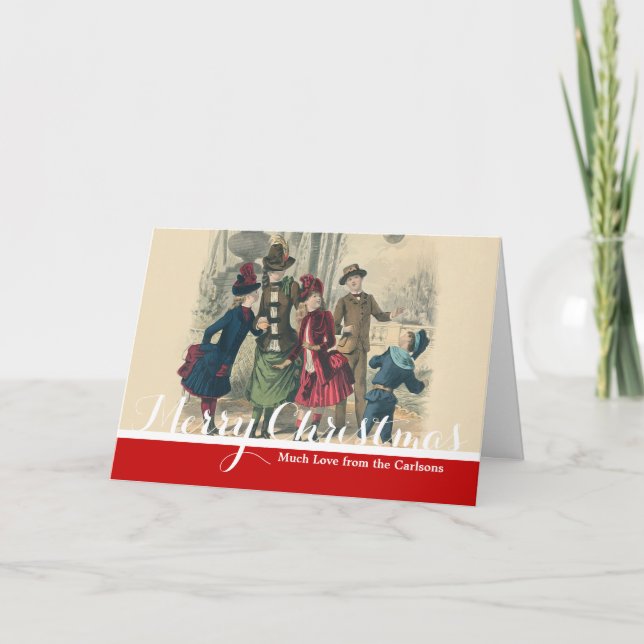 Children Family Antique Victorian Chilld Holiday Card (Front)