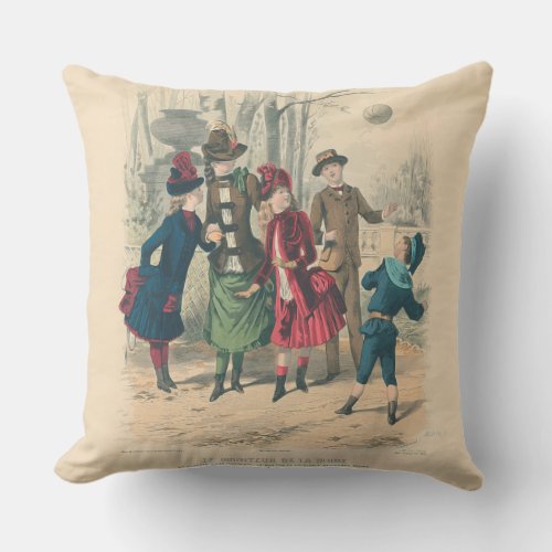 Children Family Antique Victorian Chilld Outdoor Pillow