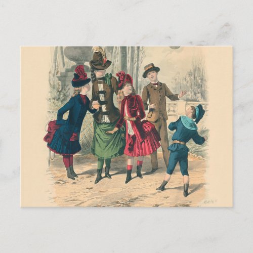 Children Family Antique Victorian Chilld Postcard