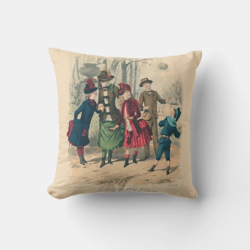 Children Family Antique Victorian Chilld Throw Pillow