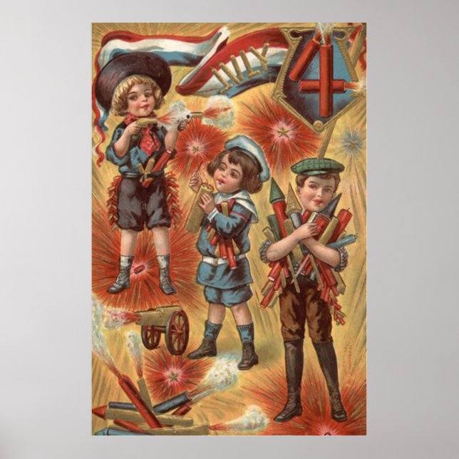 Children Fireworks Firecracker Explosion Poster (Front)