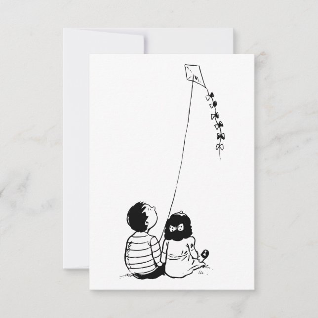 Children Flying A Kite Invitations (Front)