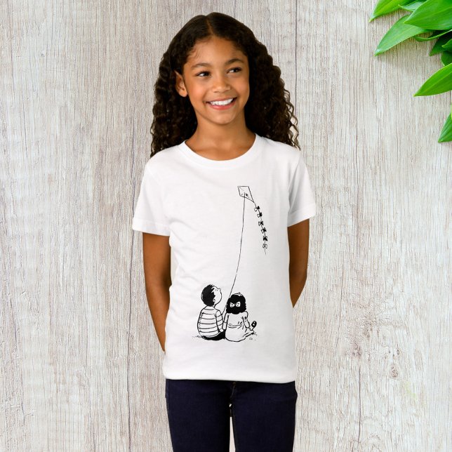 Children Flying Kite Silhouette T-Shirt (Creator Uploaded)