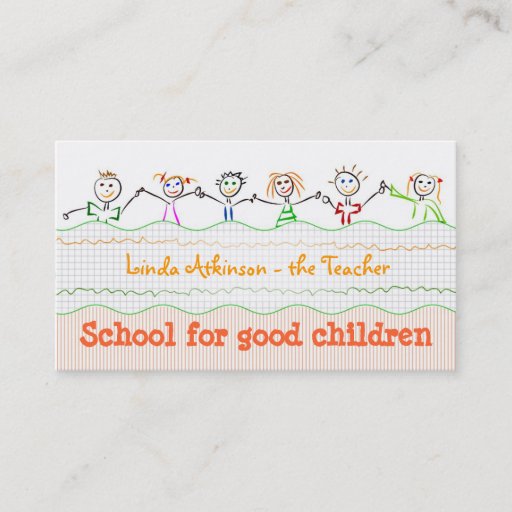 Customizable children friendship business card
