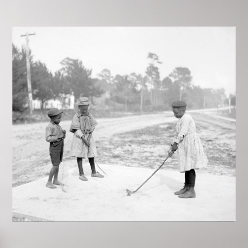 Children Golfing 1905 Poster
