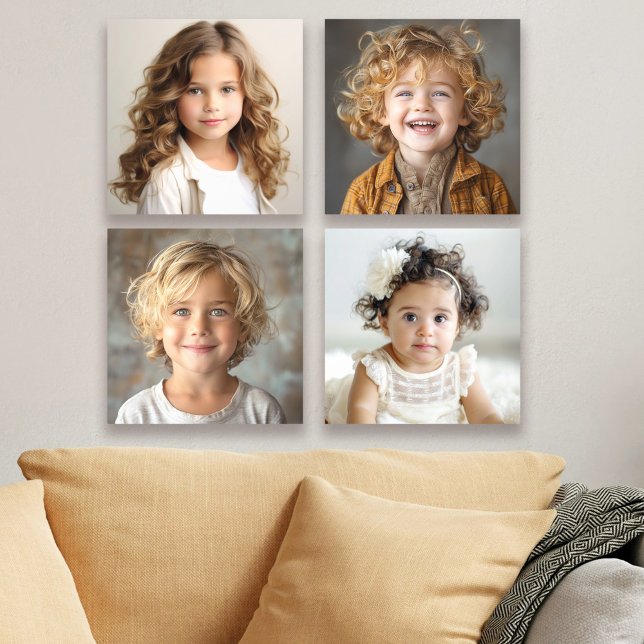 Children Grandchildren Family Portraits Acrylic Photo Tile (Create custom acrylic photo tiles with your favorite photos.)