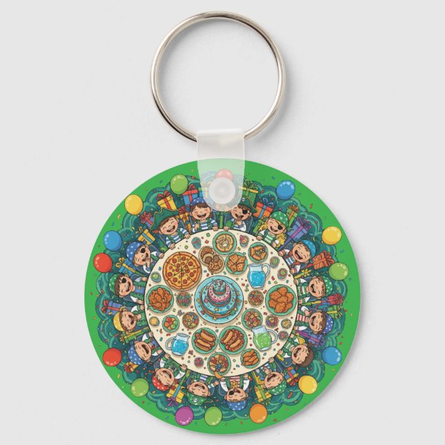 Children Green Pirate Costume Party Keychain (Front)