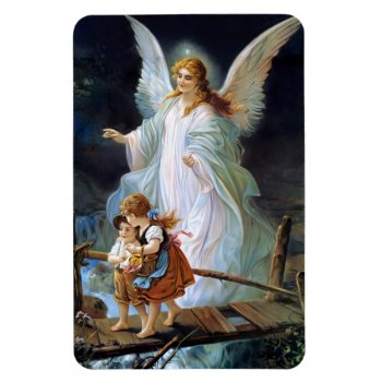 Children Guardian Angel With White Wings Magnet by Frasure_Studios at Zazzle