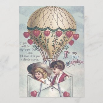 Children Heart Hot Air Balloon Wedding Invitation by kinhinputainwelte at Zazzle