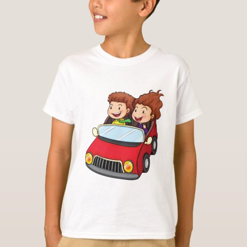 Children in a car T_Shirt
