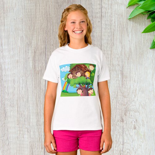 Children In A Treehouse T_Shirt