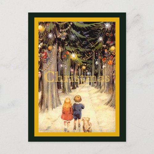 Children in Christmas Lane Postcard