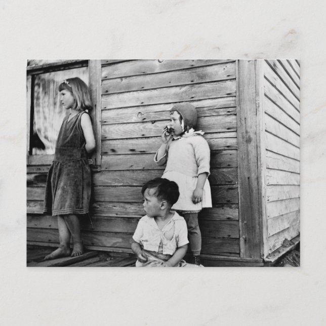 Children in Poverty: 1930s Postcard (Front)