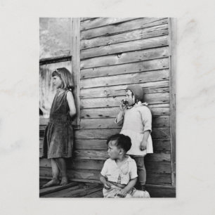 Children in Poverty: 1930s Postcard