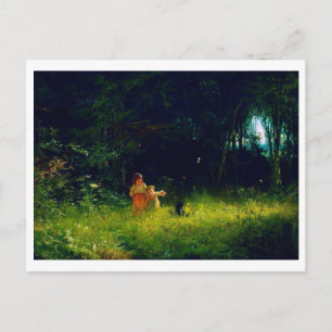 Children in the Forest, Ivan Kramskoi Postcard