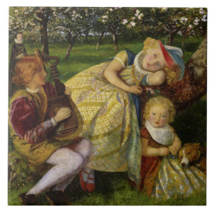 Children in the King's Orchard Ceramic Tile