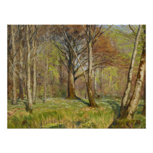 Children in the spring forest H.A. Brendekilde Poster