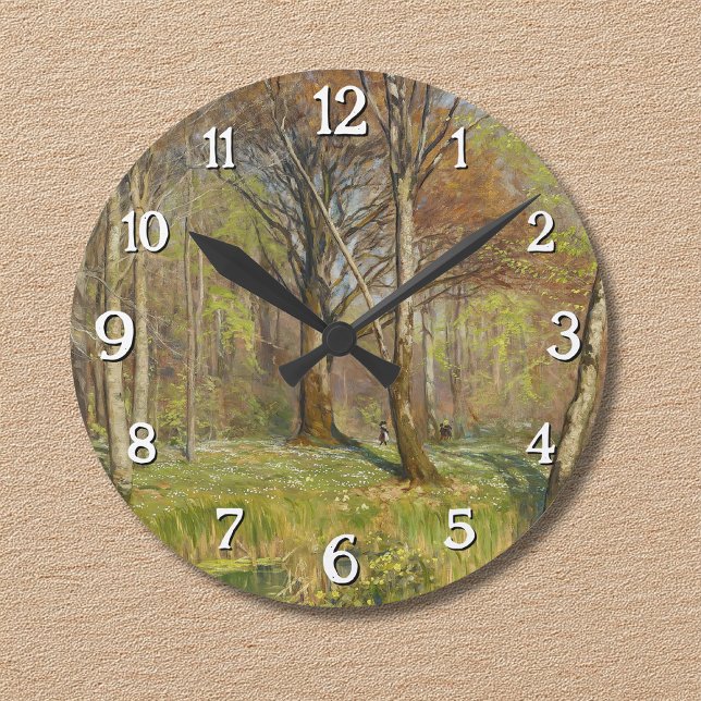 Children in the spring forest H.A. Brendekilde Round Clock (Creator Uploaded)
